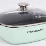Кастрюля-жаровня квадратная Kukmara "Titanium pro" жкт52а 5 л 28х28 см со стеклянной крышкой (green) 