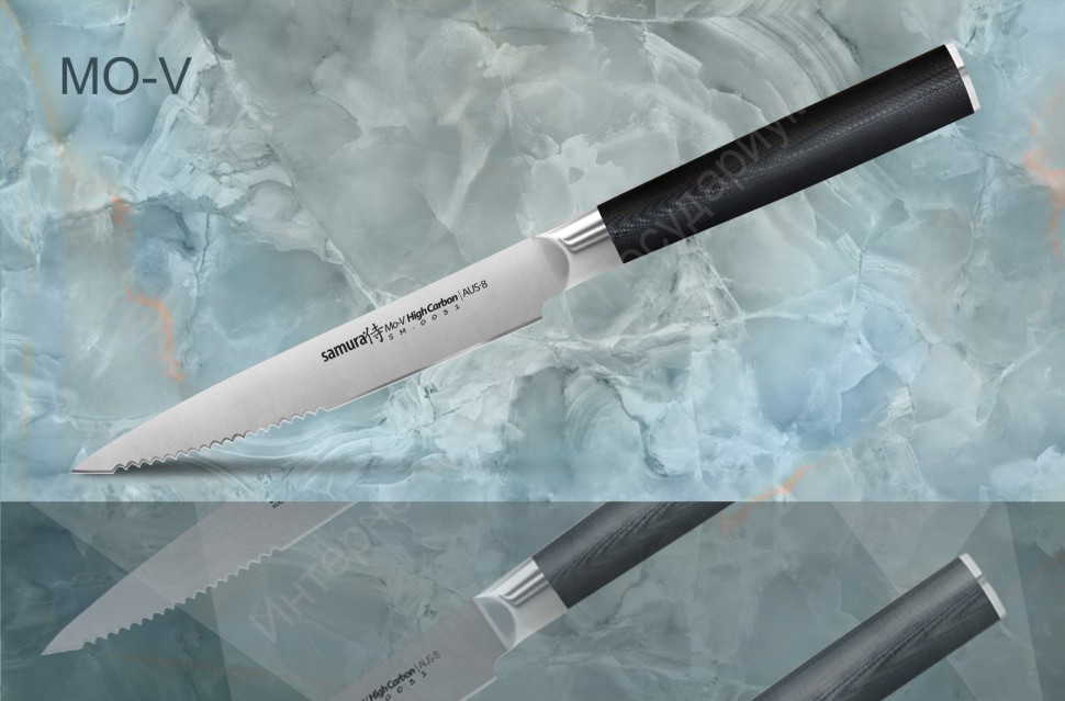Нож кухонный для стейка Samura “MO-V” SM-0031/16 12 см 