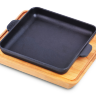 Сковорода  квадратная чугунная BRIZOLL "HoReCa" Н181825-Д 18 см с дощечкой 