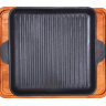 Сковорода-гриль  квадратная чугунная BRIZOLL "HoReCa" Н181825Г-Д 18 см с дощечкой 