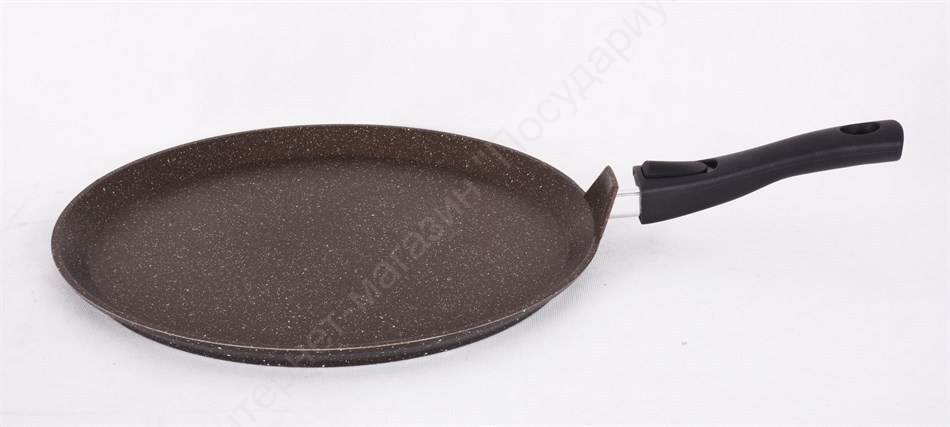 Сковорода-лавашница Kukmara "Мраморная" слмк352а 35 см (кофейный мрамор) со съемной ручкой 