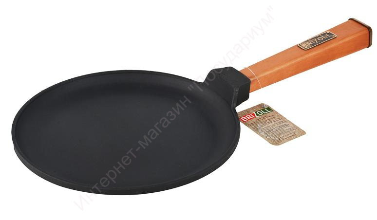 Сковорода блинная с деревянной ручкой BRIZOLL "Оптима" 02215-Р 22 см 