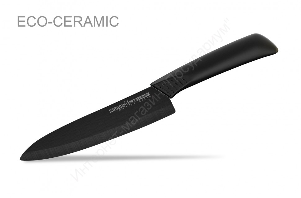 Нож кухонный Шеф Samura “Eco Ceramic” SC-0084B 17,5 см (черный) 