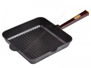 Сковорода-гриль квадратная с деревянной ручкой BRIZOLL "Оптима" О282850Г-Р2 28 см 