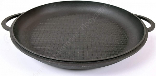 Крышка-сковородка гриль (вафля) “термо” чугунная Ситон Ч400с 40 см 